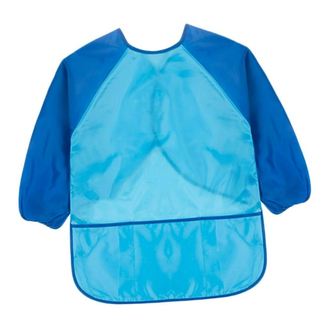 Kids Apron Smock Child Cooking Painting Drawing Tool,M/L - , Dark Blue Sleeve M
