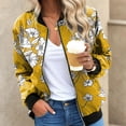 thumbnail image 2 of Womens Bomber Jacket 2025 Long Sleeve Zip Up Floral Outerwear Lightweight Loose Casual Fall Cardigan Coats With Pockets, 2 of 4