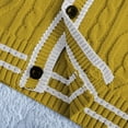 thumbnail image 5 of Coerni Girls V-Neck Cardigan Toddler Button Front Jacket Cable Knit Sweater Coat Top Sweatshirt Preppy Single Breasted Outwear, 5 of 7