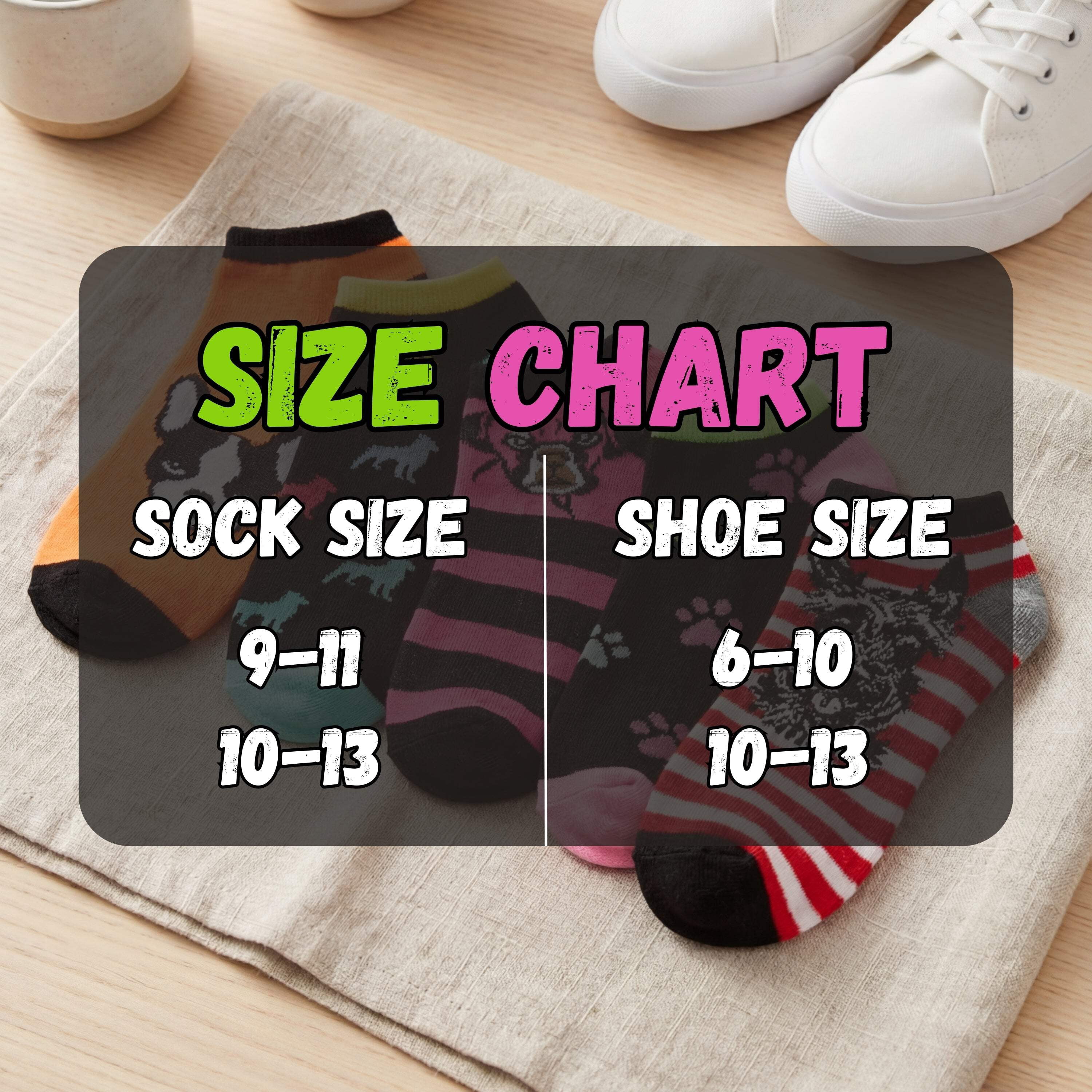 Tipi Toe Women's 20 Pairs Colorful Cat & Dog Patterned Low Cut No Show Socks, Size 9-11