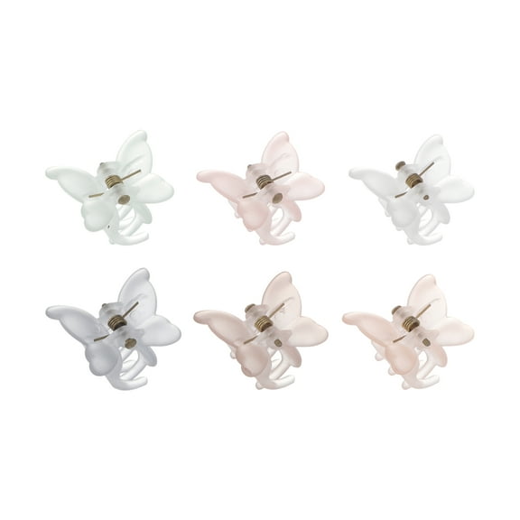 Unique Bargains 6 Pcs Fashion Matte Butterfly Small Clip Hairdo Clip for Girls Multicolor