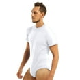 thumbnail image 2 of Oyolan sous-Vêtement en Coton à Manches Courtes pour Hommes String à Boutons Combinaison Blanc 4TG, 2 of 7