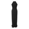 thumbnail image 5 of Dpytoraw Women Split Sleeveless Slim Fit Ruffle Long Dress Evening Dress, 5 of 5