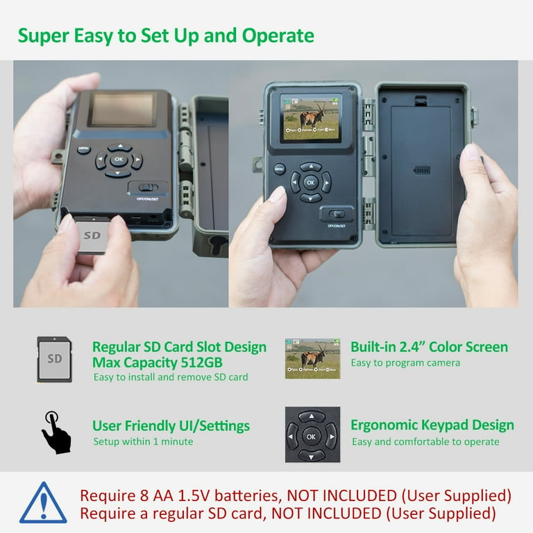 GardePro A3 Trail Camera, 32MP 1080p, Hunter's Waterproof Cam with