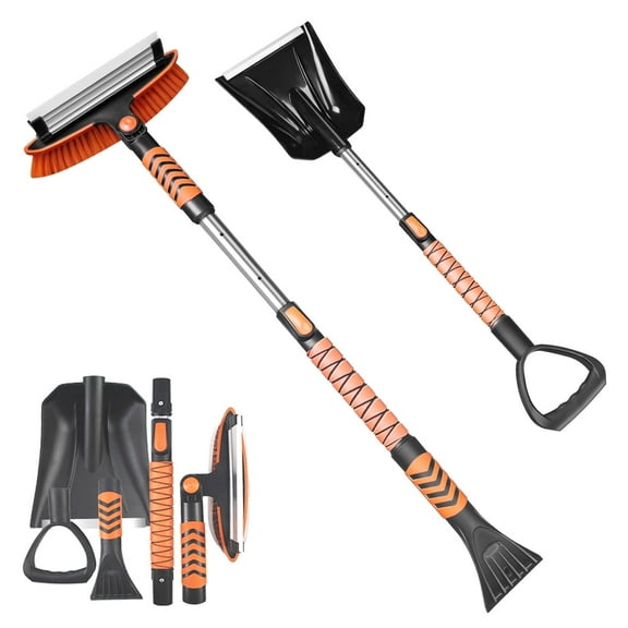 YSMJ Telescoping Snow Brush and Snow Shovel with Foam Handle
