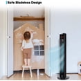 thumbnail image 4 of Tower Fan with Remote, 36 Inch Oscillating Bladeless Fan with 3 Speeds, 3 Modes, LED Display, Quiet Indoor Standing Fans for Home Bedroom Office Room, Black Powerful Floor Fan with 12-Hour Timer, 4 of 9