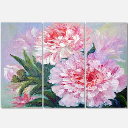 DESIGN ART Designart 'Full Blown Peonies' Floral Metal Wall Art