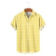 thumbnail image 6 of hoksml Men's Plaid Short Sleeve Camp Collar Button Down Shirts, Regular Fit Breathable Casual Tops for Beach Daily Vacation, 6 of 7