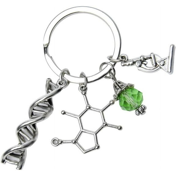 Science Jewelry Keychains Gifts for Women Girls Chemistry Themed Gift for Husband Wife Scientists Biochemistry Keychain for Science Teacher Microscope Key Chains for Doctors Technologist