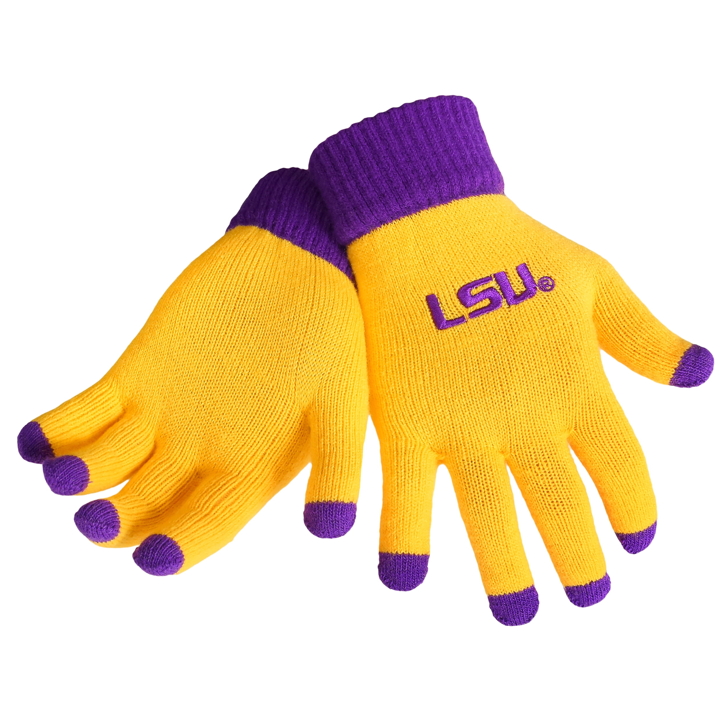 Lsu Tigers Official NCAA Glove Solid Outdoor Winter Stretch Knit by Forever Collectibles 262787 by Forever Collectibles