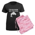 thumbnail image 5 of CafePress - Id Rather Be Fishing Pajamas - Women's Short Sleeve Print T-Shirt and Pants Dark Cotton Pajama Set, 5 of 7