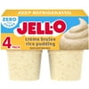 Jell-O Creme Brulee Sugar Free Rice Pudding Cups Snack, 4 Ct Cups