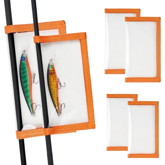 Fishing Lure Wraps, Durable Clear PVC Fishing Bait Hook Covers for Rod Keeps Fishing Safe Easily See Lures Bait Storage Protector Cover 4/8Packs
