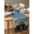 thumbnail image 6 of Farm Tractor Table Runner 36 Inches, Green Truck Country Rustic Field Harvester Bed Runner Dresser Scarves Tabletop for Indoor Outdoor Parties/Ceremony/Banquet, 13"x 36", 6 of 8