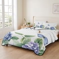 thumbnail image 2 of Full Quilt Set 78''x90'', Flower Butterfly Lightweight Summer Bedspread Coverlet Set with 2 Pillow Shams, Blue Purple Watercolor Wilflower Breathable All Season Quilt Bedding for Bedroom/Guest Room, 2 of 9