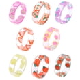 thumbnail image 1 of Juego De Anillos De Resina De 8 Uds., Nudillos Coloridos De Verano, Anillos Apilables Transparentes, Divertidos Anillos De Plástico De Frutas, Regalo De Joyería Cateissary AP005830-00, 1 of 6