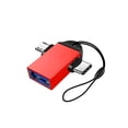 thumbnail image 1 of fastboy Household Hotel Phone USB to Type-c Adapter Portable High Speed Low Delay Keyboard Flash Disk OTG Converter with Lanyard Red, 1 of 6