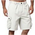 thumbnail image 3 of Jinhomg Big and Tall Cargo Shorts for Men Relaxed Fit Non-Iron Workout Shorts Moisture Wicking Quick Dry Work Short with Multi-Pockets White,L, 3 of 6