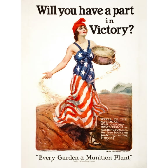Flagg War WWI 1918 Food Production Victory Advert Extra Large XL Wall Art Poster Print