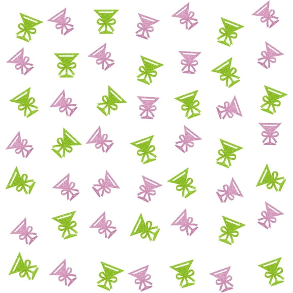 Set of 100 Bow Martini Glass Confetti, Pink&Green Glitter Coquette Margarita Cocktail Table Scatter, Martini Bachelorette Party Decoration