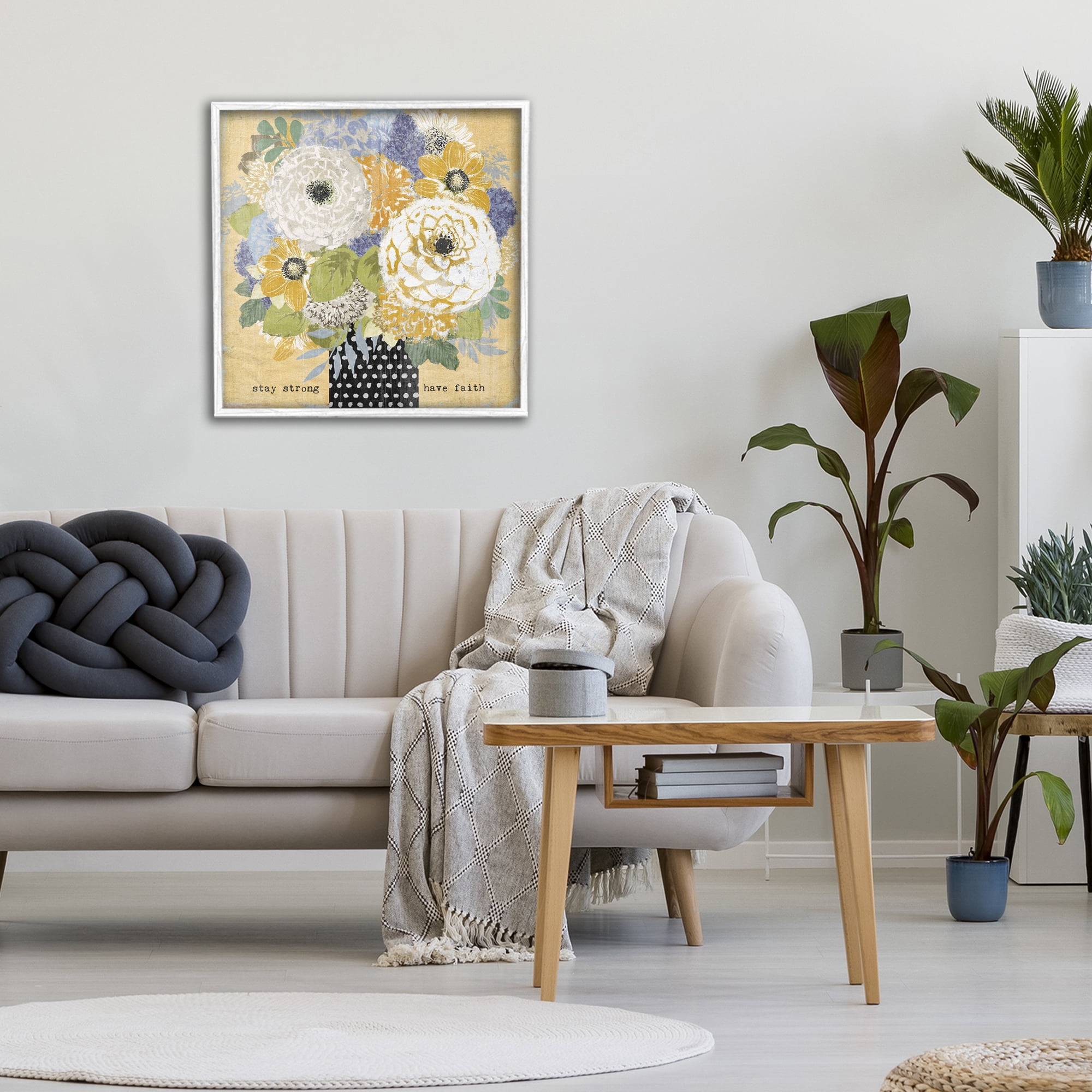 Stupell Industries Stay Strong Have Faith White Framed Giclee Art, design by Suzanne Nicoll