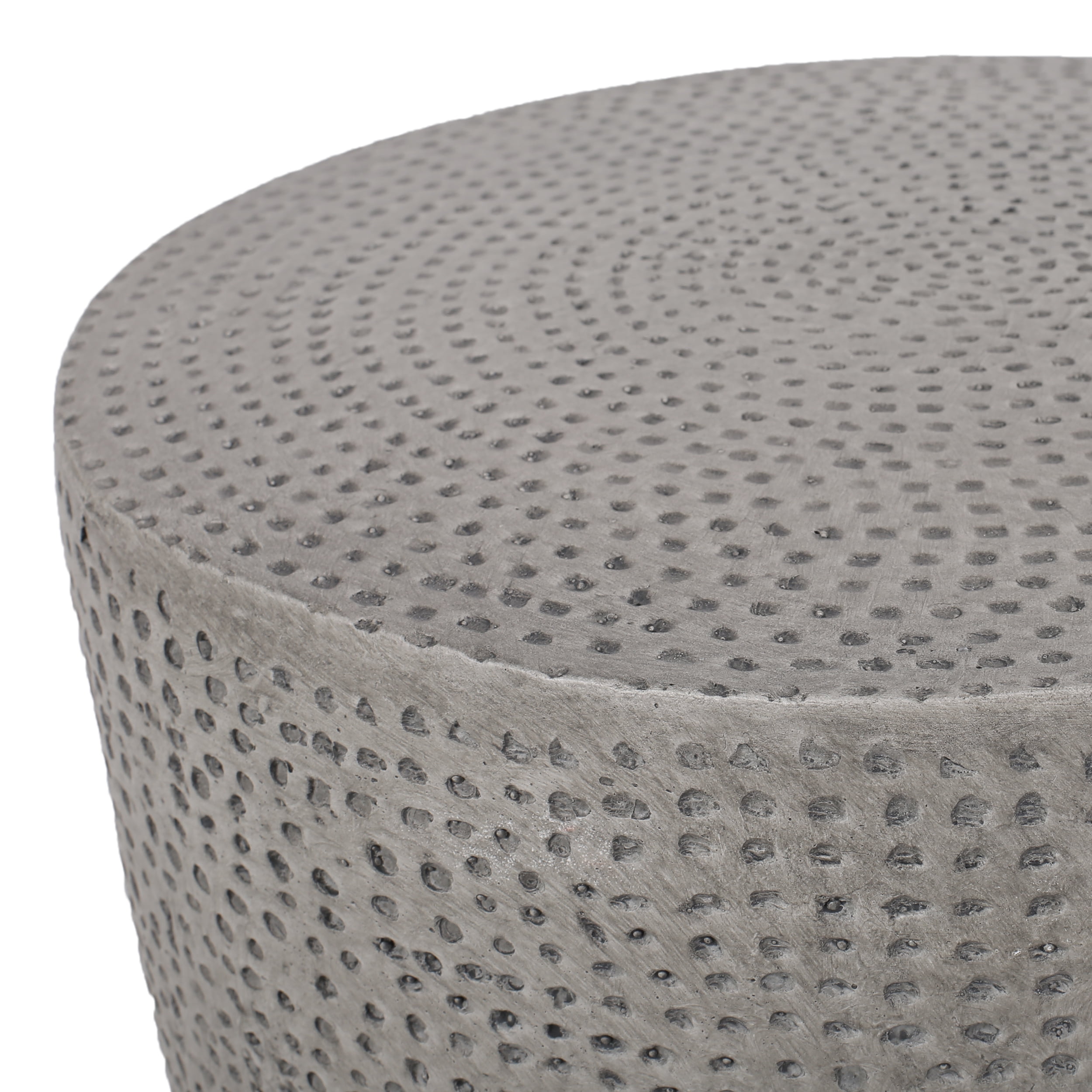 Light Gray Magnesium Oxide Outdoor Side Table 14.25x14.25x17.5 in