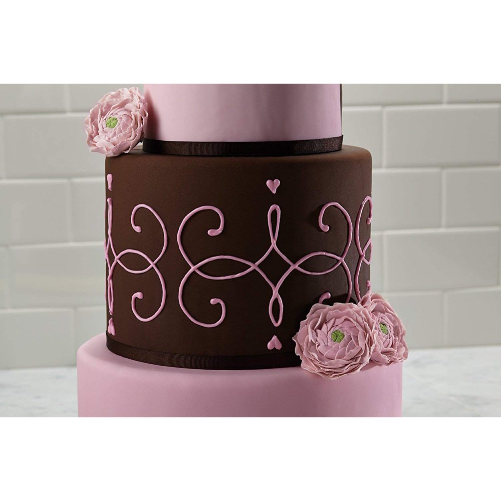 (Set of 4ÔºâCake Fondant Impression Mat Mould, Baroque Style Curlicues