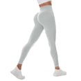 thumbnail image 2 of Anti Celsior Cellulite 3D Leggings Womens Tummy Control Compression Scrunch Butt Lifting Leggings Push Up Workout Yoga Pants Sculpting Yoga Fitness Pants Smile Contour Activewear Tights Light Ashy S, 2 of 4