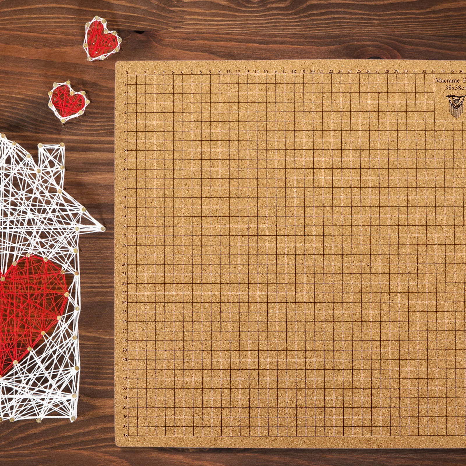 PBPBOX Knotting Board with T Pins Light Brown 1 Set Craft Board for Beginners