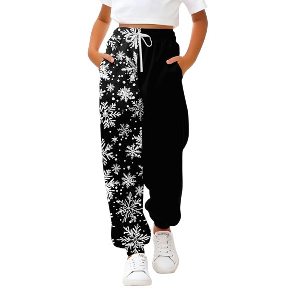 XQYLOS Girls’ Wide Leg Track Sweatpants Oversized Baggy Joggers with 𝖣rawstring & Pockets Casual 𝖫ounge Pants for Kids 3-14 Years