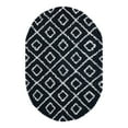thumbnail image 3 of Unique Loom Trellis Shag Collection Area Rug - Ruth (5' 3" x 8' Oval Black and White/Ivory), 3 of 12