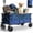Blue, variant on Collapsible Wagon Cart with 48" Extended Cargo Platform, Extra Large 250L Heavy Duty Folding Utility Wagon, 440lbs Capacity All-Terrain Cart with 360° Swivel Wheels & Brakes, One-Second Fold