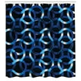 thumbnail image 3 of Ambesonne Dark Blue Shower Curtain, Curvy Modern Shapes, 69"Wx75"L, Blue Dark Blue White, 3 of 3