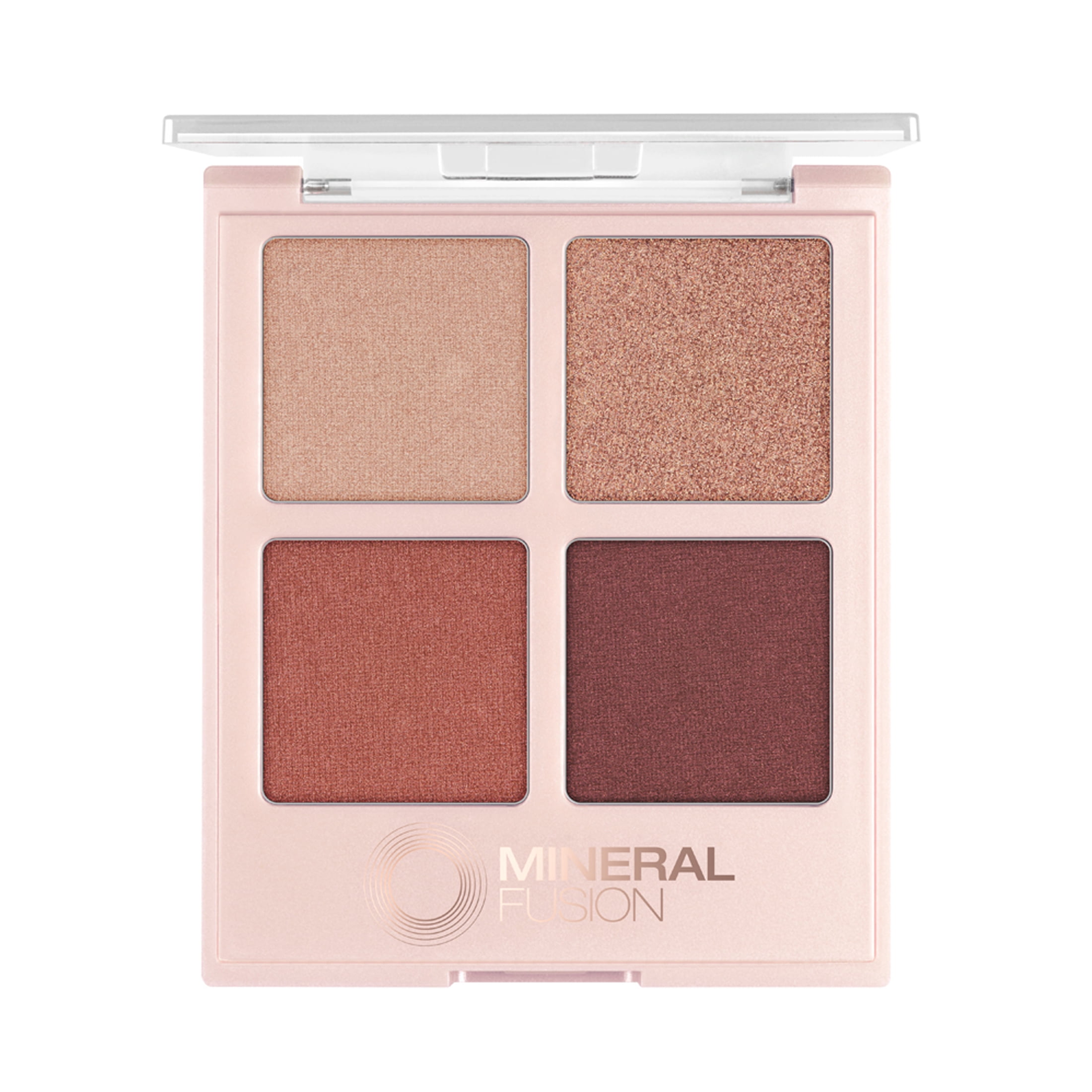 MINERAL FUSION Vegan Eye Shadow Palette, Romantic Getaway | 4 Blendable Shades Matte, Satin, Shimmer