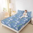 thumbnail image 4 of Homewish Kids Children Elephant Zebra Hippopotamus 4pcs Bed Sheets,Kawaii Jungle Animal King Sheets,Cartoon Wildlife Super Cozy Sheet Set,Microfiber Bedroom Decor, 4 of 7