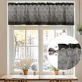 thumbnail image 5 of Kitchen Valances for Window, Gray Mottled Gradient Geometric Light Filtering Rod Pocket Valance Curtain, Modern Abstract Stereo Art Short Curtains Window Topper for Bedroom 42x18in, 5 of 7