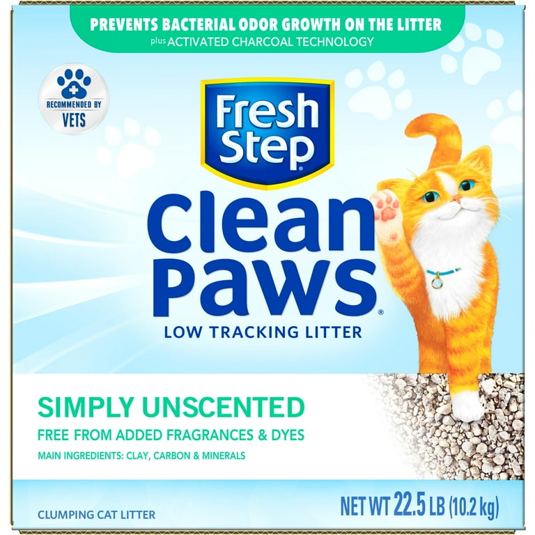 Fresh Step Clean Paws Unscented Clumping Cat Litter 22.5 lbs