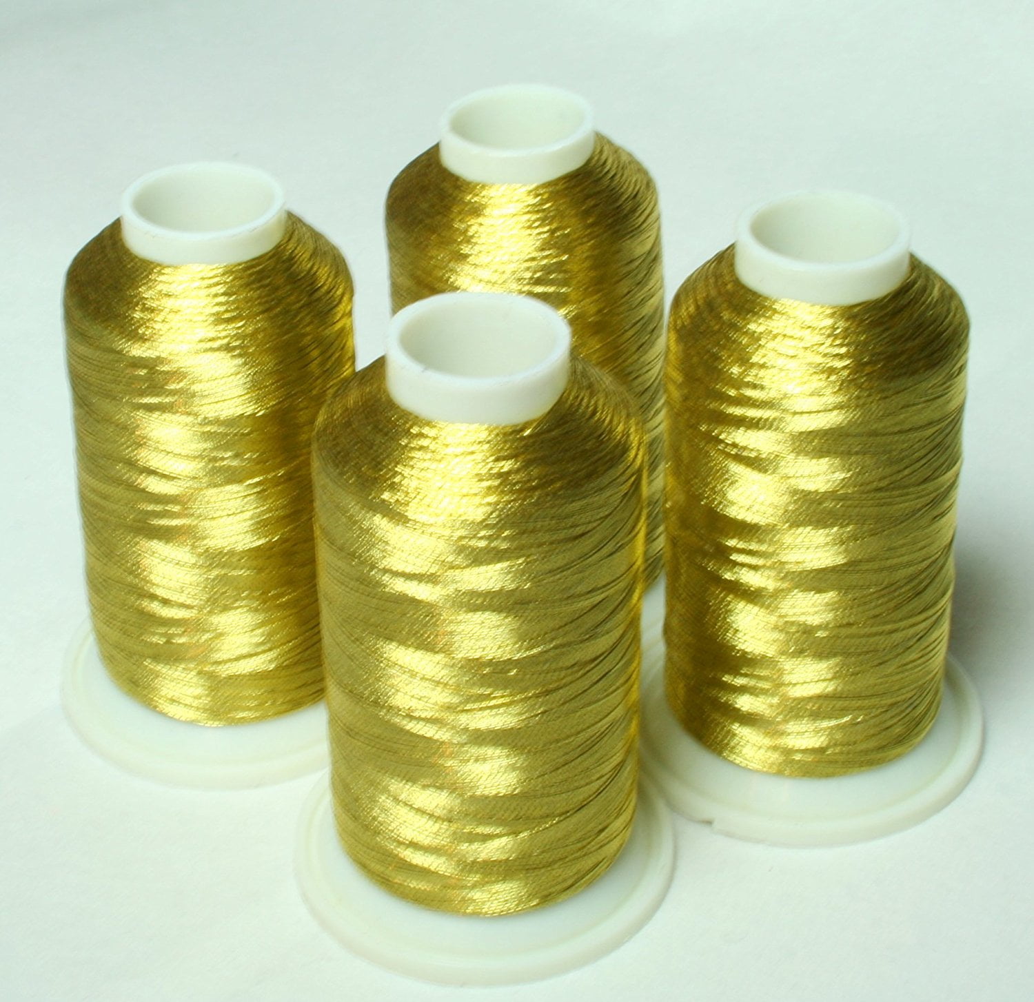 ThreadNanny New 4 Silver Metallic Machine Embroidery Thread Cones 