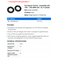 thumbnail image 2 of Fuel Injector Seal Kit - Compatible with 1982 - 1983 BMW 320i 1.8L 4-Cylinder, 2 of 2