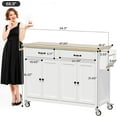 thumbnail image 6 of ZIVACATE Rolling Kitchen Island on Wheels Cart 54in with Storage for Kitchen Dinning Room,White, 6 of 8
