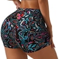 thumbnail image 2 of Fotbe Paisley Seamless Shorts, Womens Workout Shorts High Waist Stretch Booty Short for Gym/Yoga/Running/Biking-Medium, 2 of 9
