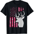 thumbnail image 2 of 100% Cotton Pink Camo American Flag Camouflage Buck Hunting Shirt Women T-Shirt, 2 of 5