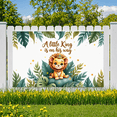 thumbnail image 4 of Cartoon Lion Baby Shower Banner Jungle Animal Party Backdrop Little King Safari Theme for Baby Shower Birthday Event Decoration, 4 of 9