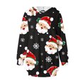 thumbnail image 4 of TIMIFIS Robe Chandail à Capuche pour Femmes Imprimé de Noël Manches Longues Ample avec Poches, 4 of 6