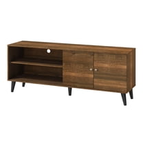 Amidon Brown TV Stand for TVs up to 63" with 2 Storage Shelves & 1 Cabinet Modern Entertainment Centre for Living Room