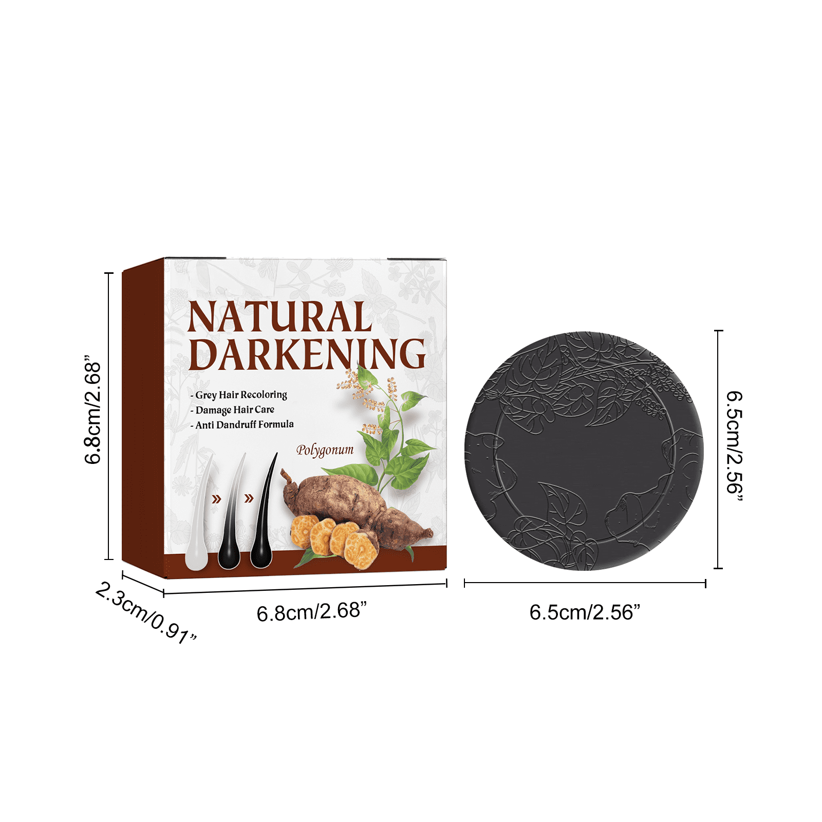 Alvantor Natural Darkening Shampoo Bar with Polygonum Multiflorum for Gray Hair, Hair Moisturizing Smoothing Shampoo