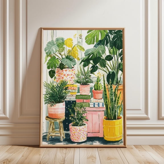 House Plant Poster Plant Painting Plant Poster Floral Wall Decor Wall Art Plant Mom Art Plant Poster Botanical Poster , Poster Print Only