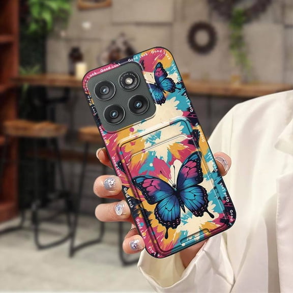 ABL-Phone Case For MOTO Edge 5G 2025, Full wrap Graffiti Anti-knock Fashion Design Shockproof Cover Dirt-resistant Silicone Back Cover protective Soft case Card slot TPU Cartoon Cute