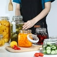 thumbnail image 2 of ComSaf Airtight Glass Canisters with Clamp Lids for Kitchen, 78 oz, Set of 3, Square, 2 of 9