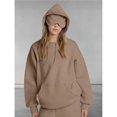 thumbnail image 6 of Women Hoodies with Eye Mask Oversized Long Sleeve Comfy Casual Basic Pullover Sweatshirts Fall Outfits Y2K Clothes Camel Color M, 6 of 8